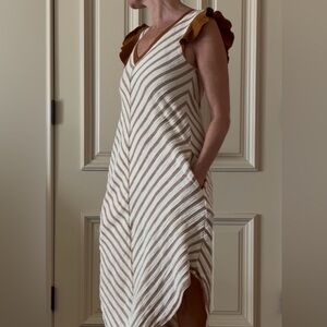 Striped Brown and White Dress